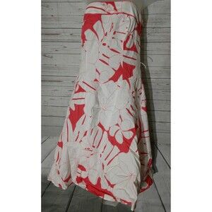 B Darlin White Orange Floral Tutu Tube Dress Jrs Sz 5 /6 Flounce Crinoline Skirt